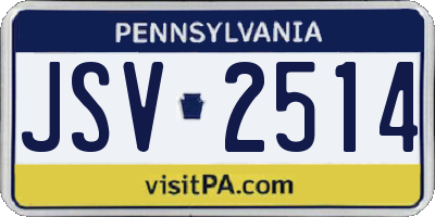 PA license plate JSV2514