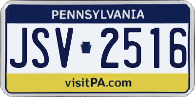 PA license plate JSV2516