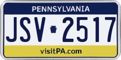 PA license plate JSV2517