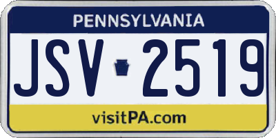 PA license plate JSV2519