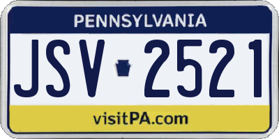 PA license plate JSV2521