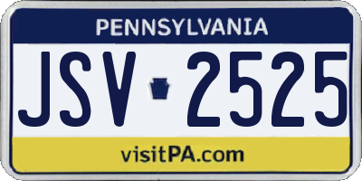 PA license plate JSV2525