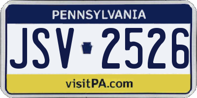 PA license plate JSV2526