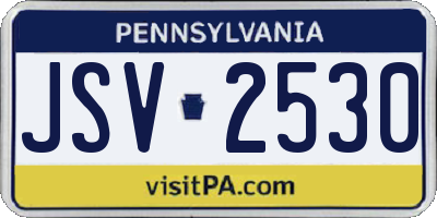 PA license plate JSV2530