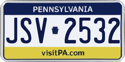 PA license plate JSV2532