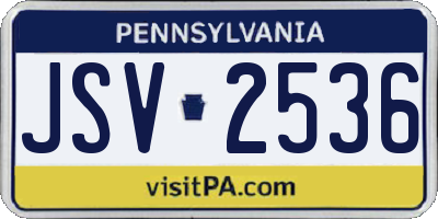 PA license plate JSV2536