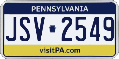 PA license plate JSV2549