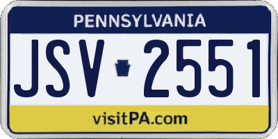 PA license plate JSV2551