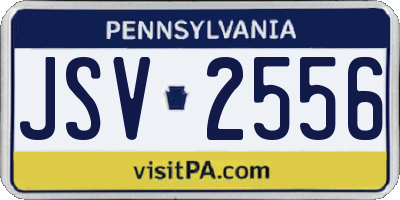 PA license plate JSV2556