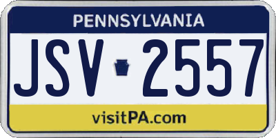 PA license plate JSV2557