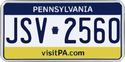 PA license plate JSV2560