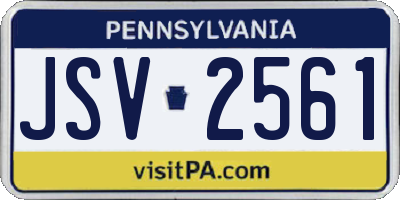 PA license plate JSV2561