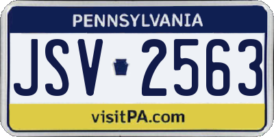 PA license plate JSV2563