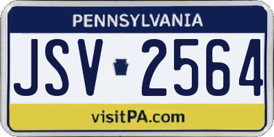 PA license plate JSV2564