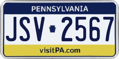 PA license plate JSV2567
