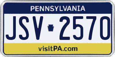 PA license plate JSV2570