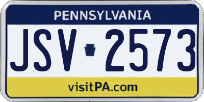 PA license plate JSV2573