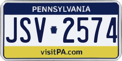 PA license plate JSV2574