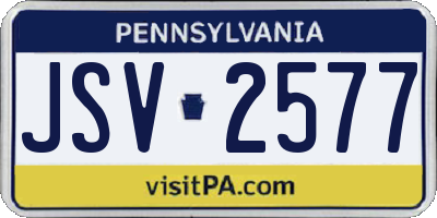 PA license plate JSV2577