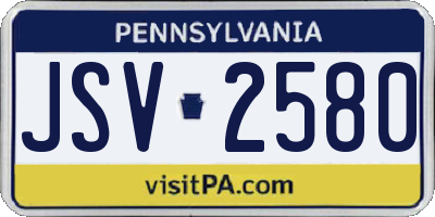 PA license plate JSV2580
