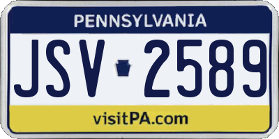 PA license plate JSV2589