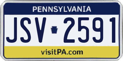 PA license plate JSV2591