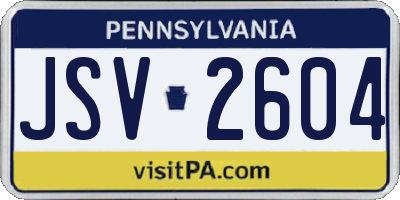 PA license plate JSV2604