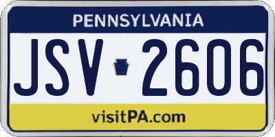 PA license plate JSV2606