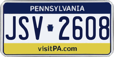 PA license plate JSV2608