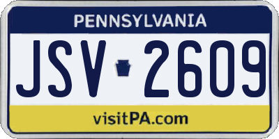 PA license plate JSV2609