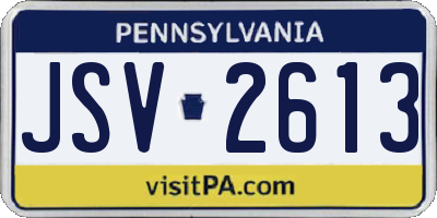PA license plate JSV2613