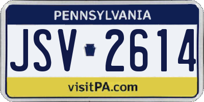 PA license plate JSV2614