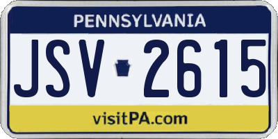 PA license plate JSV2615