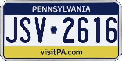 PA license plate JSV2616
