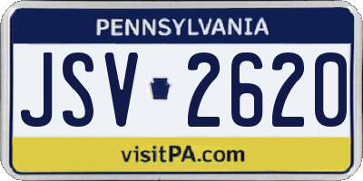 PA license plate JSV2620