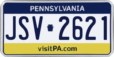 PA license plate JSV2621