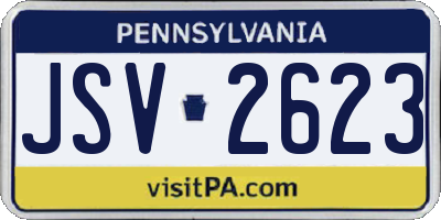 PA license plate JSV2623
