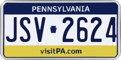 PA license plate JSV2624