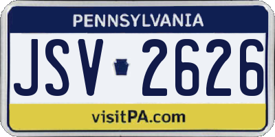 PA license plate JSV2626