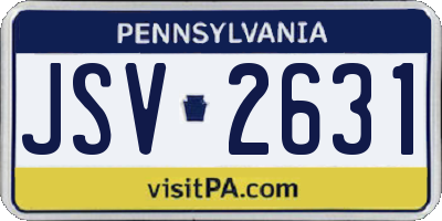 PA license plate JSV2631