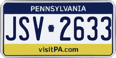 PA license plate JSV2633