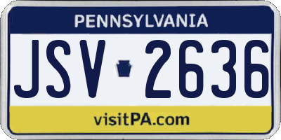 PA license plate JSV2636