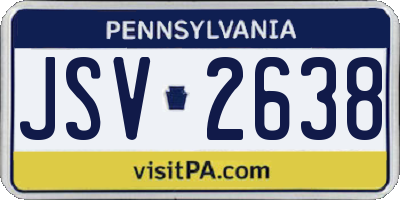 PA license plate JSV2638
