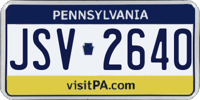 PA license plate JSV2640