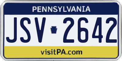 PA license plate JSV2642