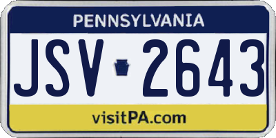 PA license plate JSV2643