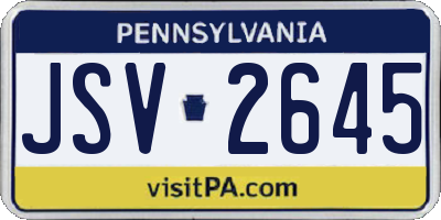PA license plate JSV2645