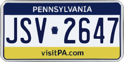 PA license plate JSV2647