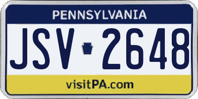 PA license plate JSV2648