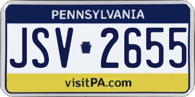 PA license plate JSV2655